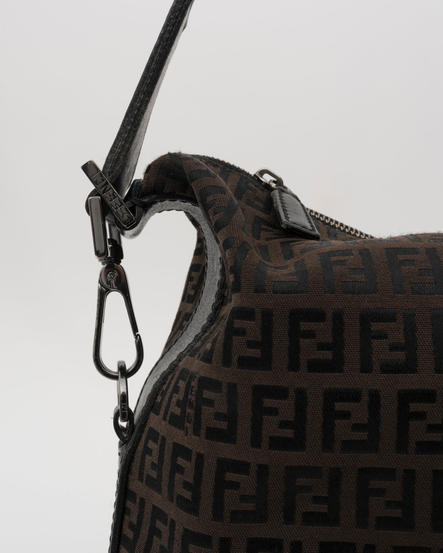 2000s FENDI Chocolate Zucchino Slouchy Hobo Bag