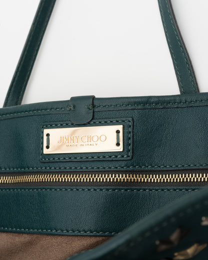 2000s JIMMY CHOO Teal Large Sasha Tote