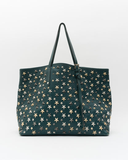 2000s JIMMY CHOO Teal Large Sasha Tote