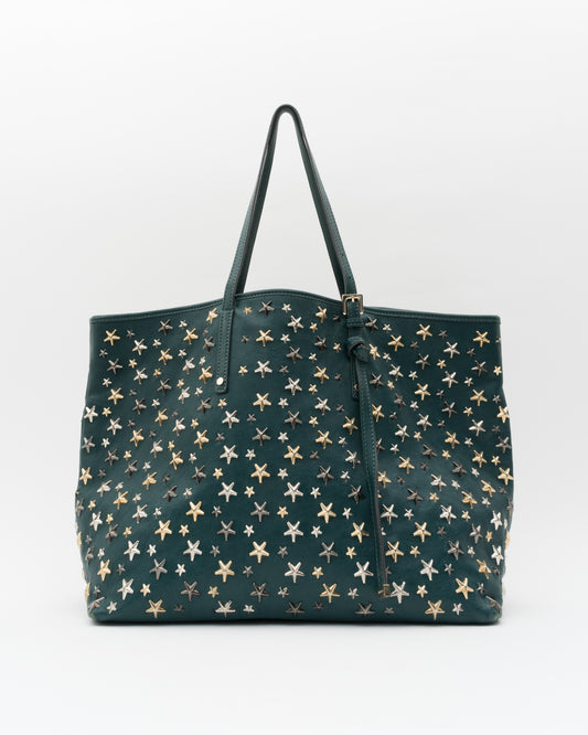 2000s JIMMY CHOO Teal Large Sasha Tote