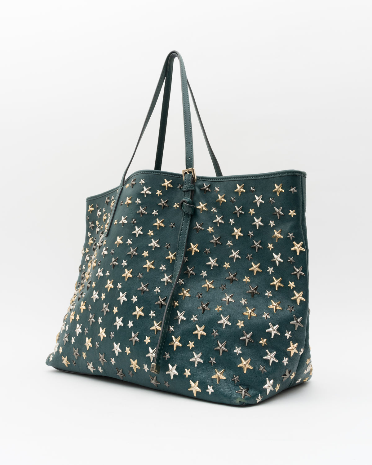 2000s JIMMY CHOO Teal Large Sasha Tote