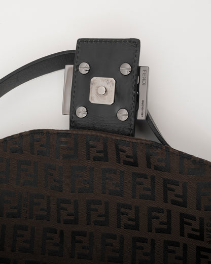 2000s FENDI Zucca Mamma Baguette Shoulder Bag