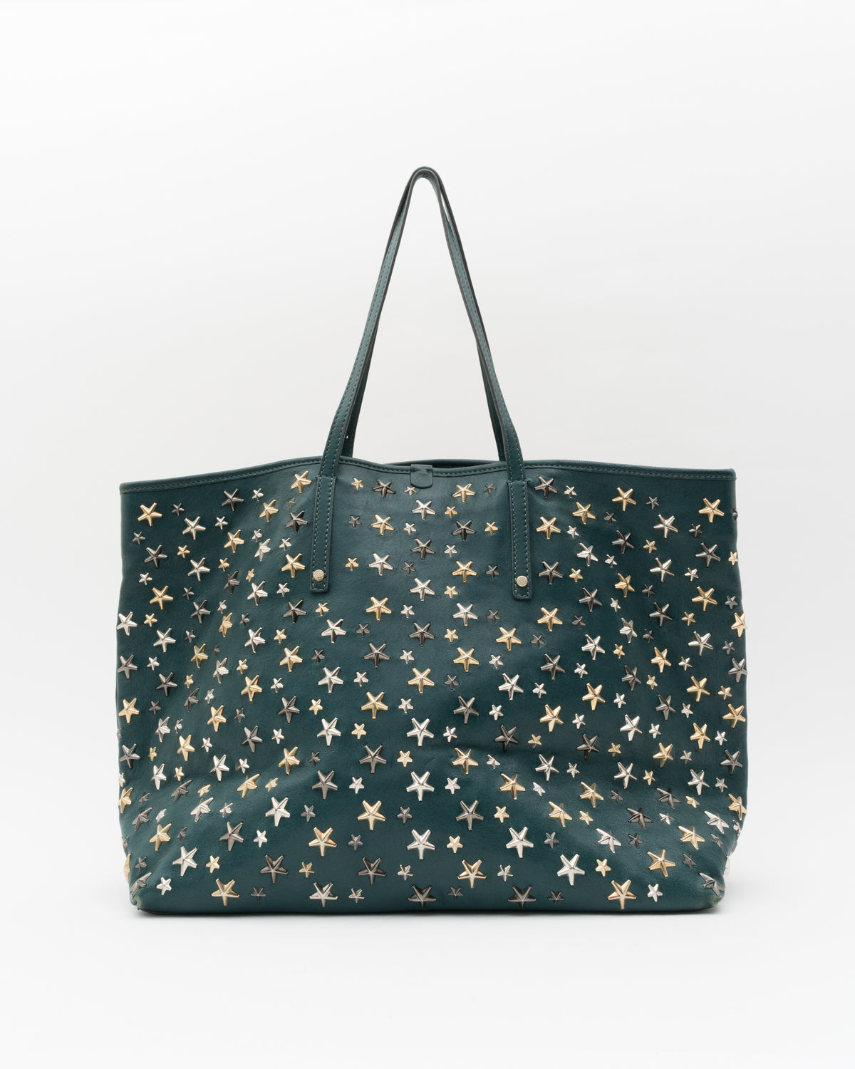 2000s JIMMY CHOO Teal Large Sasha Tote