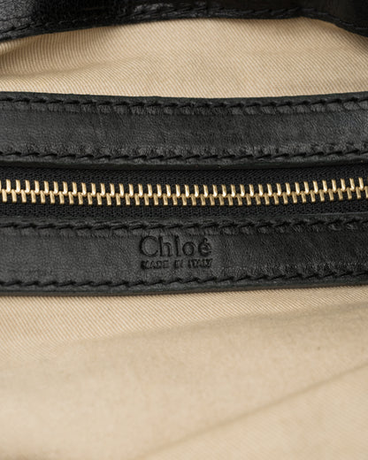 2000s CHLOE Heloise Black Leather Braided Handle Satchel Bag