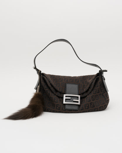 2000s FENDI Zucca Mamma Baguette Shoulder Bag
