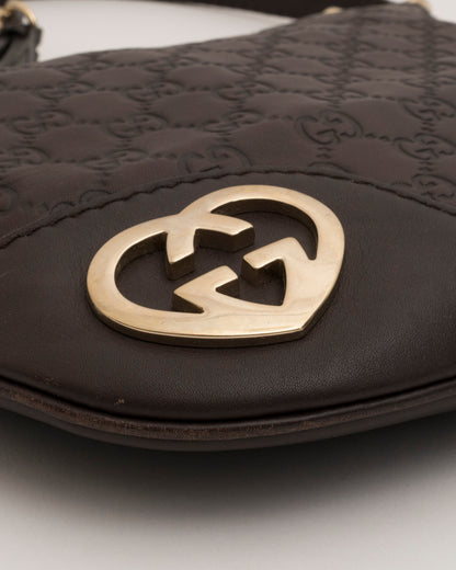 2000s GUCCI Chocolate Guccissima "Lovely Heart" Bag
