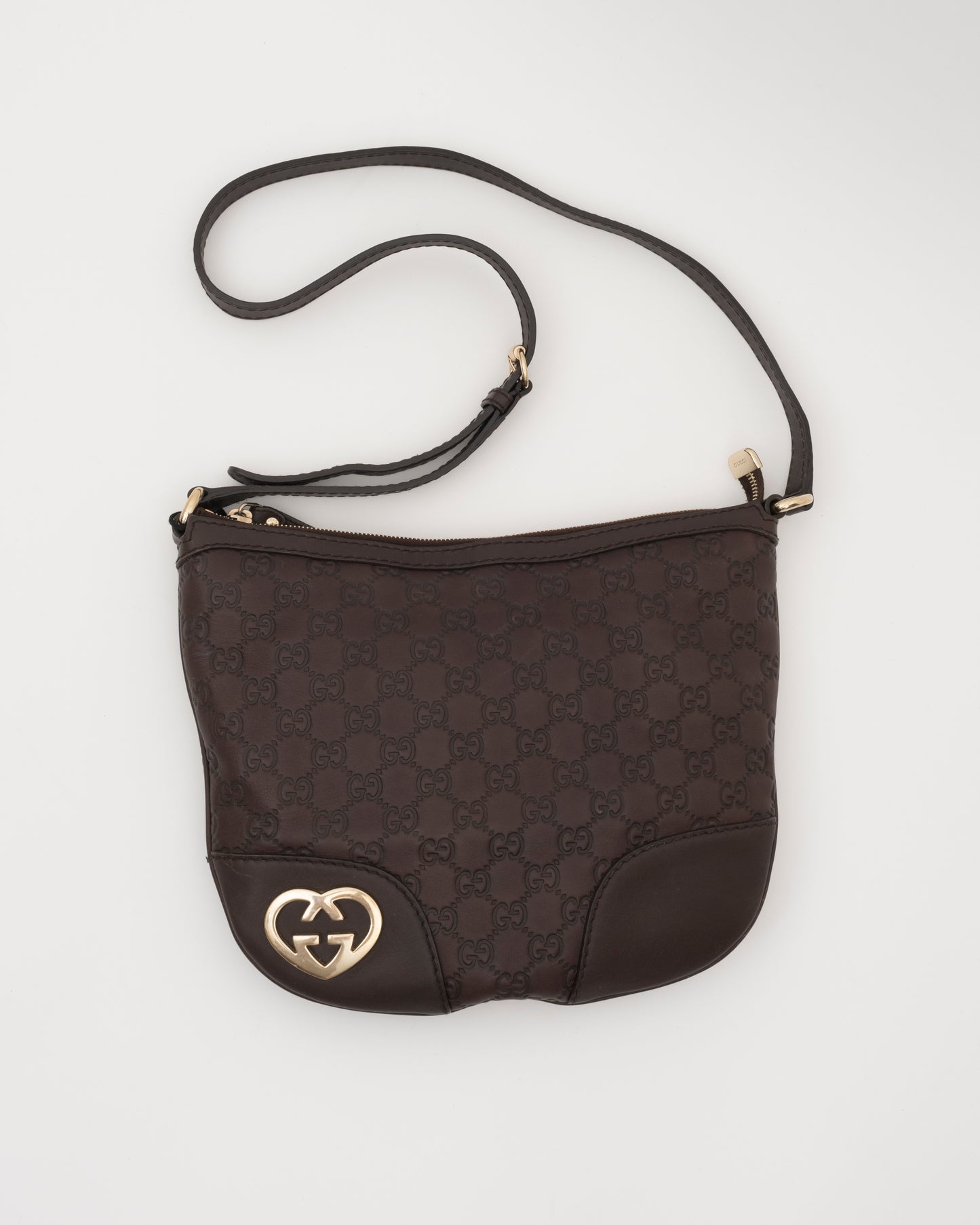 2000s GUCCI Chocolate Guccissima "Lovely Heart" Bag