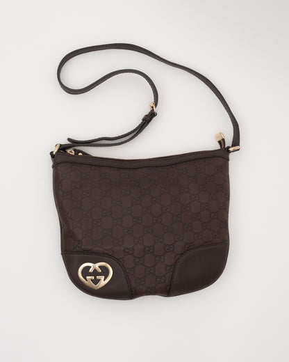 2000s GUCCI Chocolate Guccissima "Lovely Heart" Bag