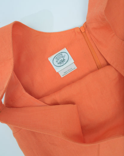 Vintage LAURA ASHLEY Orange Linen Dress (S/M)