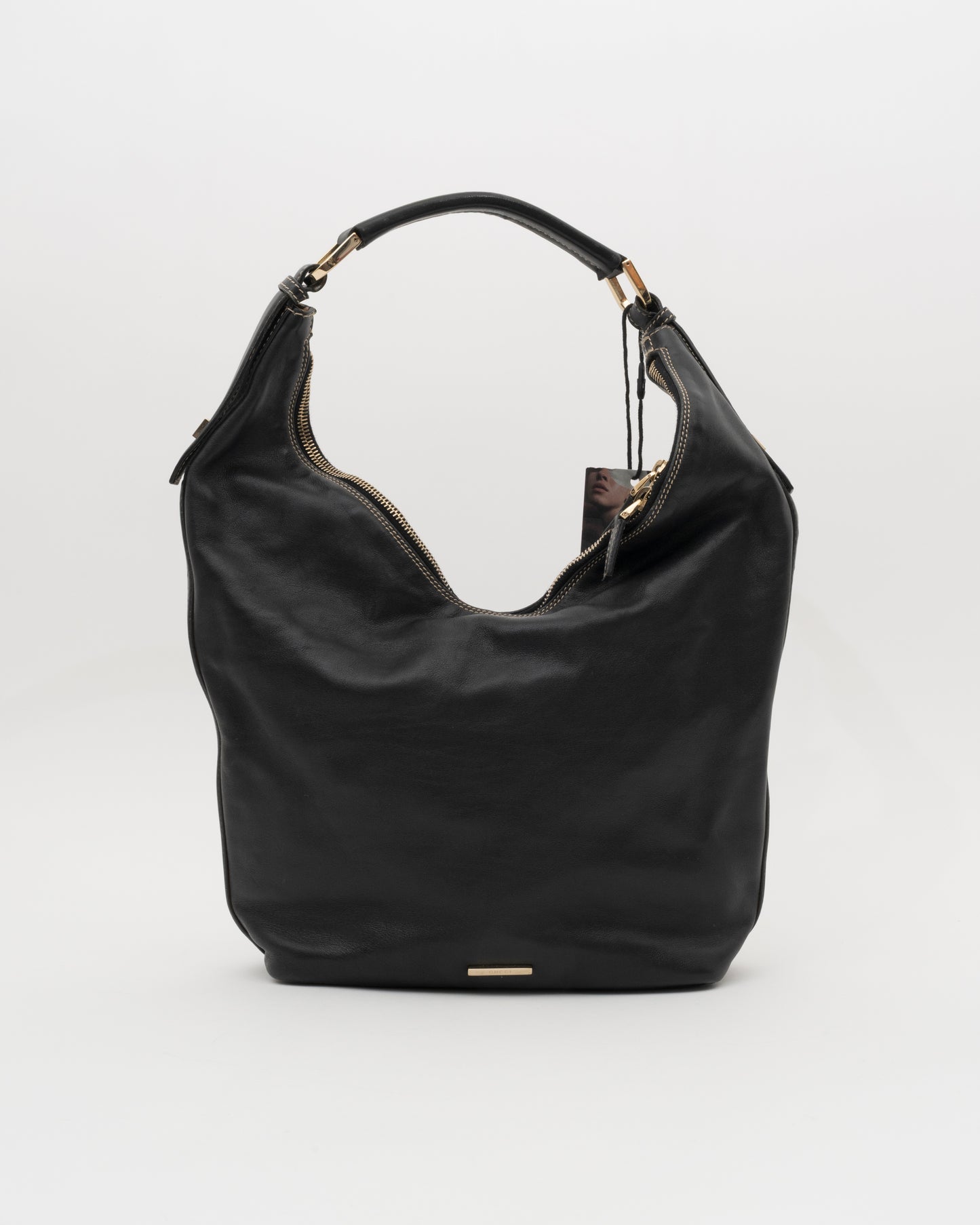 90s GUCCI Tom For Era Black Crescent Hobo Bag