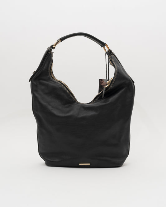 90s GUCCI Tom For Era Black Crescent Hobo Bag
