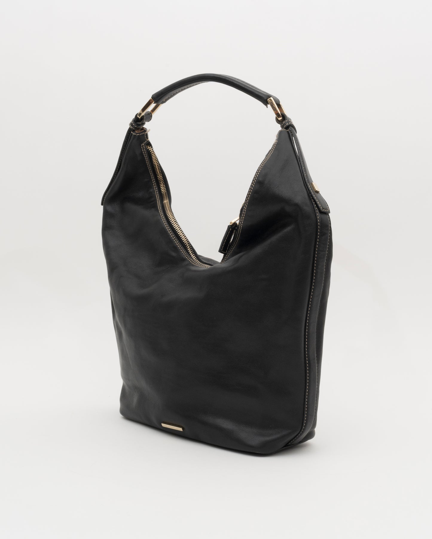 90s GUCCI Tom For Era Black Crescent Hobo Bag
