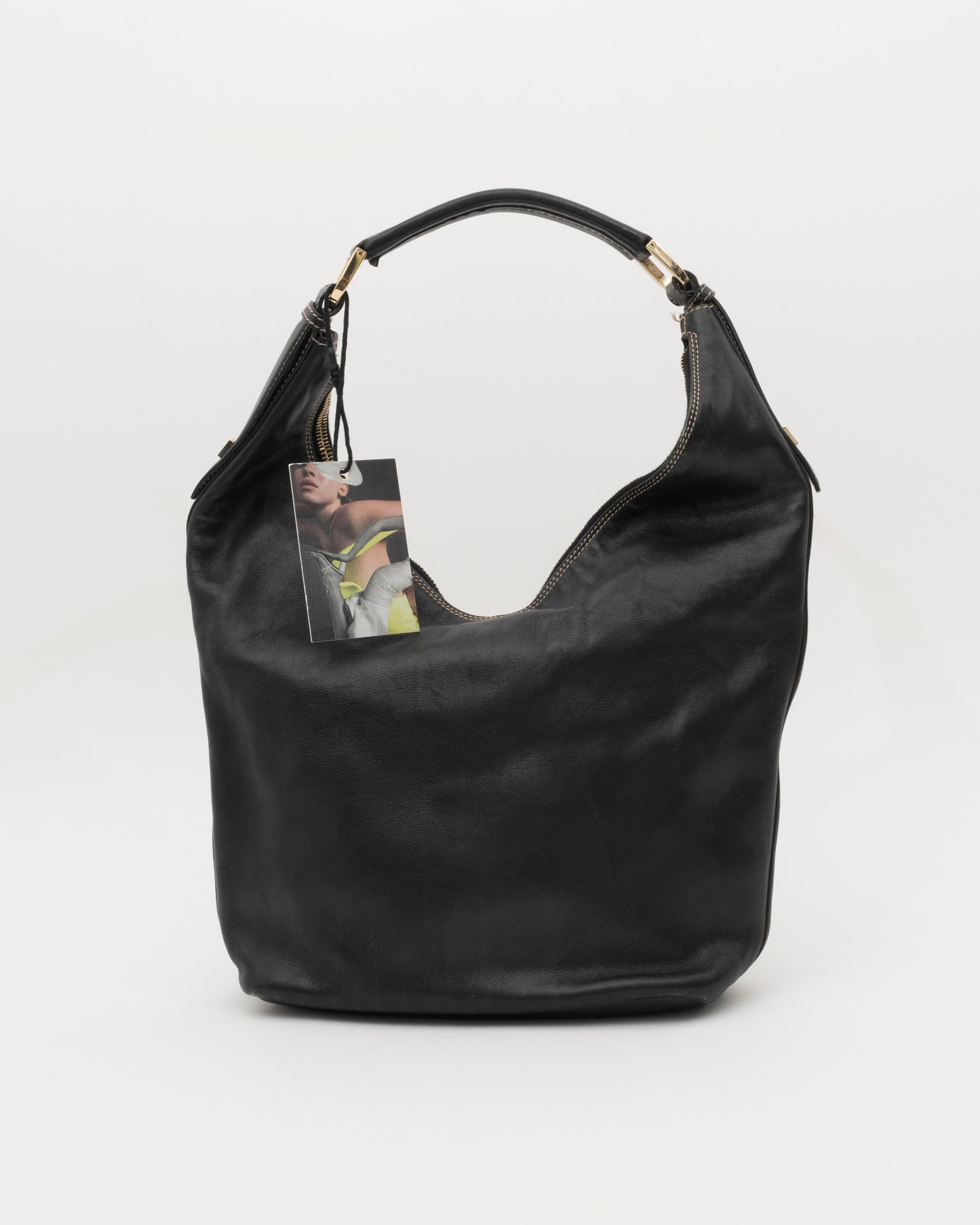 90s GUCCI Tom For Era Black Crescent Hobo Bag