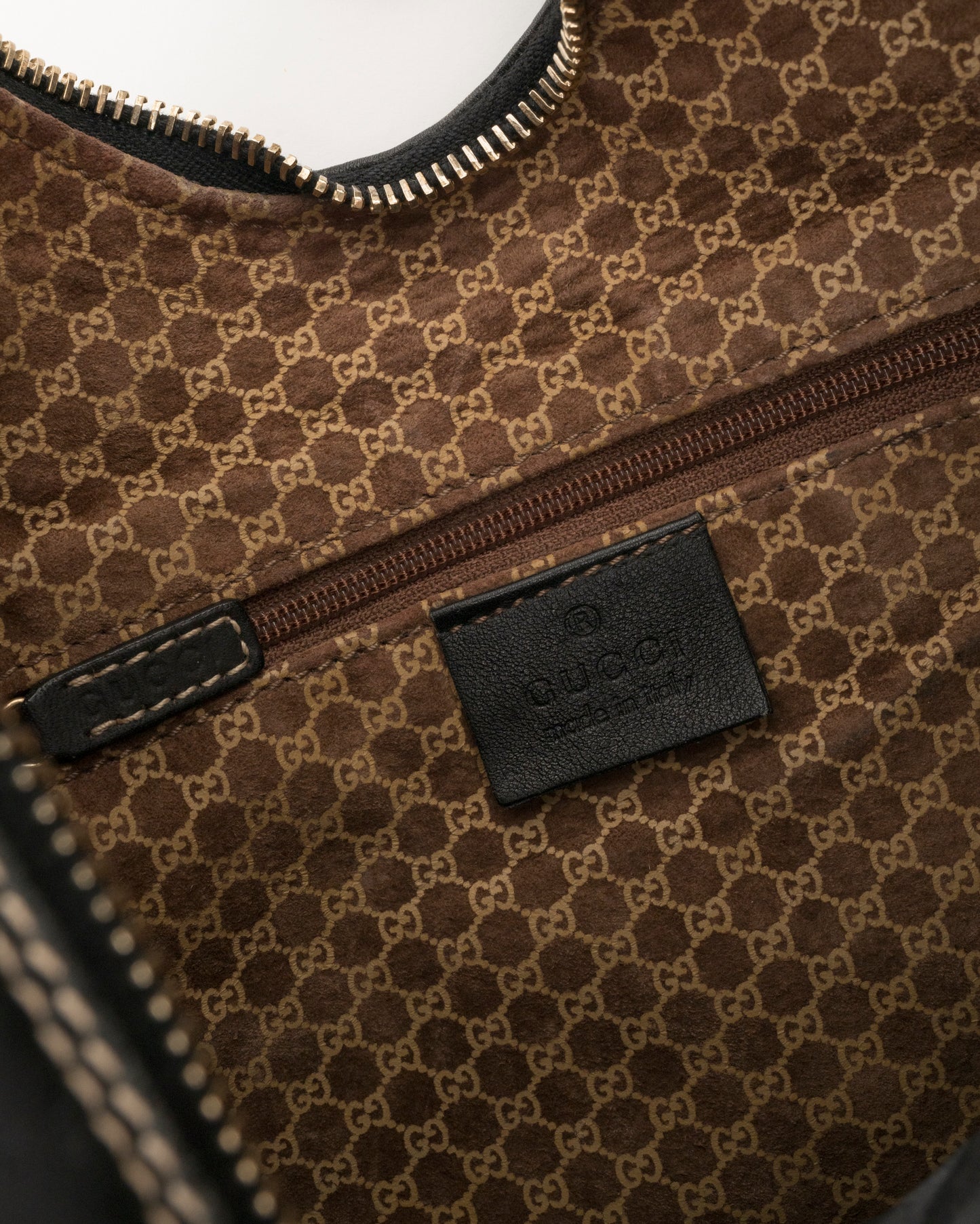 90s GUCCI Tom For Era Black Crescent Hobo Bag