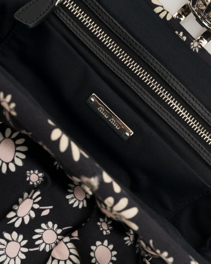2000s MIU MIU Navy Silk Flower Bag