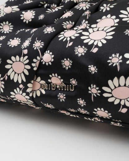 2000s MIU MIU Navy Silk Flower Bag