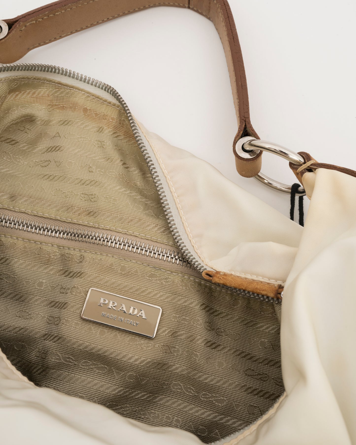 2000s PRADA Limited-Edition "Print & Sketch Embroidery" Tessuto Hobo Bag (as is)