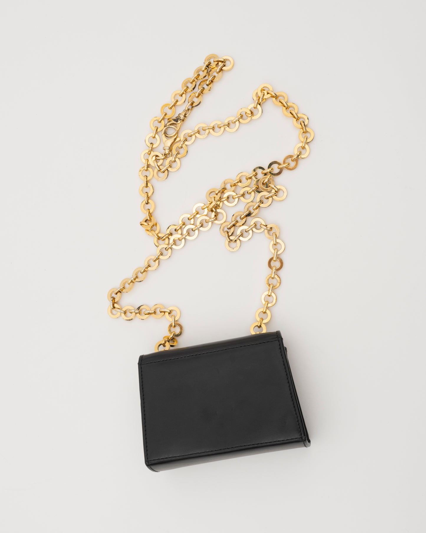 2000s SALVATORE FERRAGAMO Black Leather Gancini Mini Bag