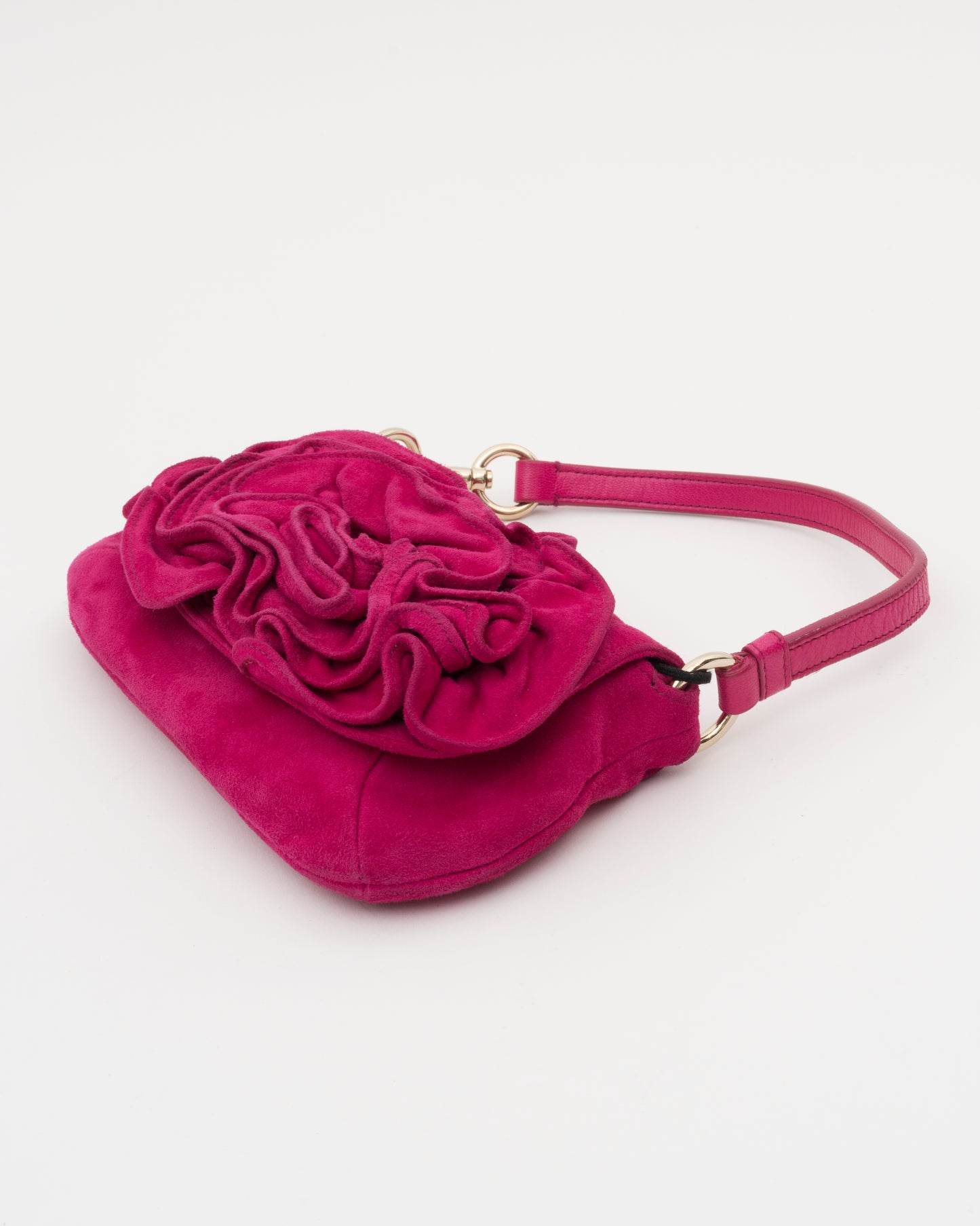 SS2003 YSL Tom Ford Pink Suede Nadja Rose Mini Bag