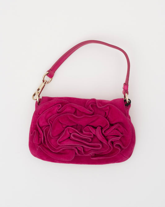 SS2003 YSL Tom Ford Pink Suede Nadja Rose Mini Bag