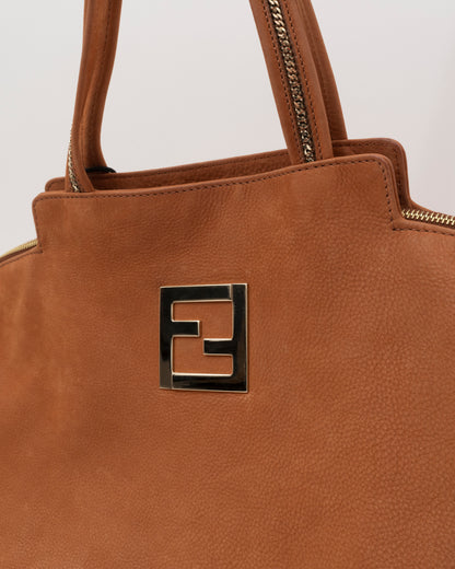 2000s FENDI Whiskey SECRET CODE Leather Bag