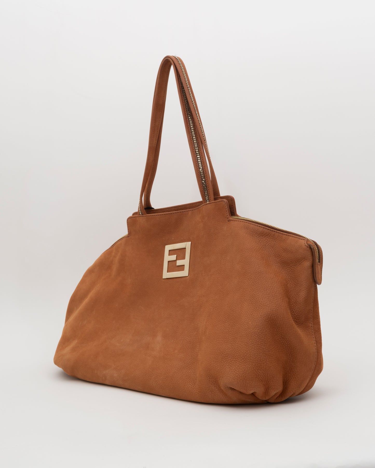 2000s FENDI Whiskey SECRET CODE Leather Bag
