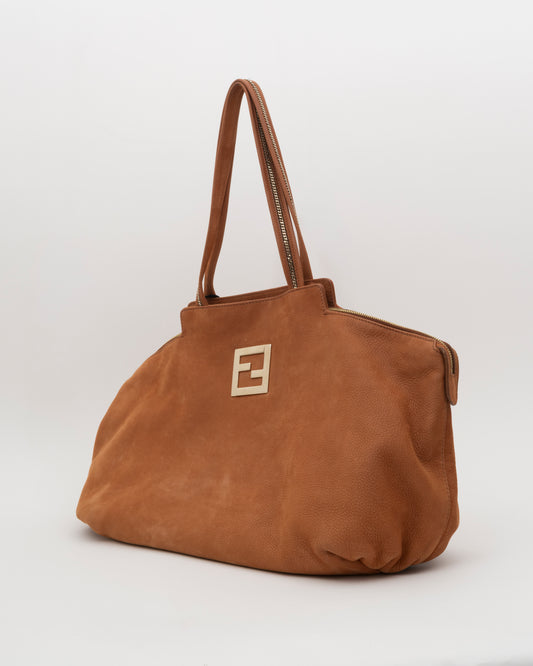 2000s FENDI Whiskey SECRET CODE Leather Bag