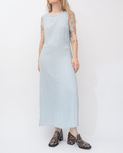 Vintage 90s Baby Blue Floral Maxi Dress (S-L)