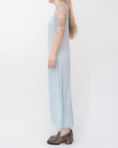 Vintage 90s Baby Blue Floral Maxi Dress (S-L)