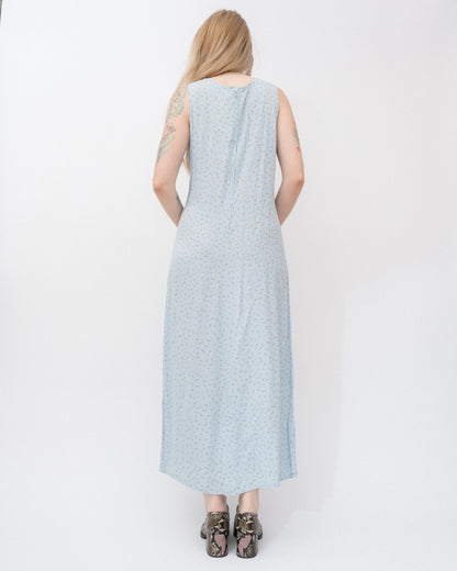 Vintage 90s Baby Blue Floral Maxi Dress (S-L)