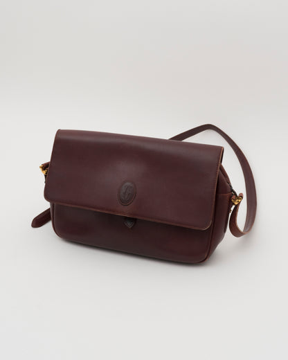 80s CARTIER Burgundy Leather Shoulder Bag (as is)