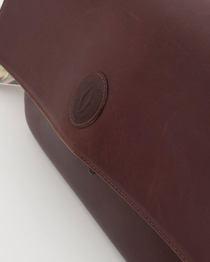 80s CARTIER Burgundy Leather Shoulder Bag (as is)
