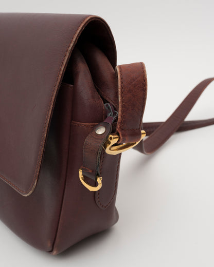80s CARTIER Burgundy Leather Shoulder Bag (as is)