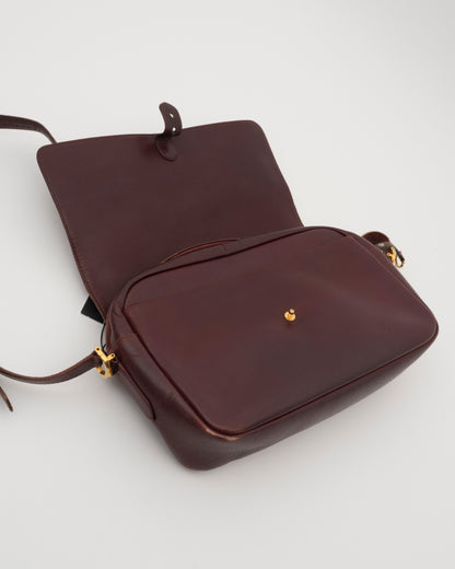 80s CARTIER Burgundy Leather Shoulder Bag (as is)