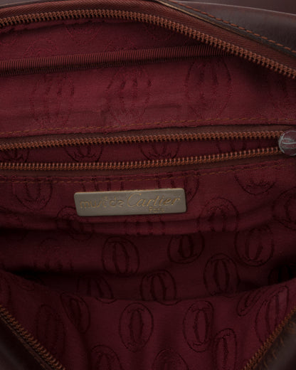 80s CARTIER Burgundy Leather Shoulder Bag (as is)