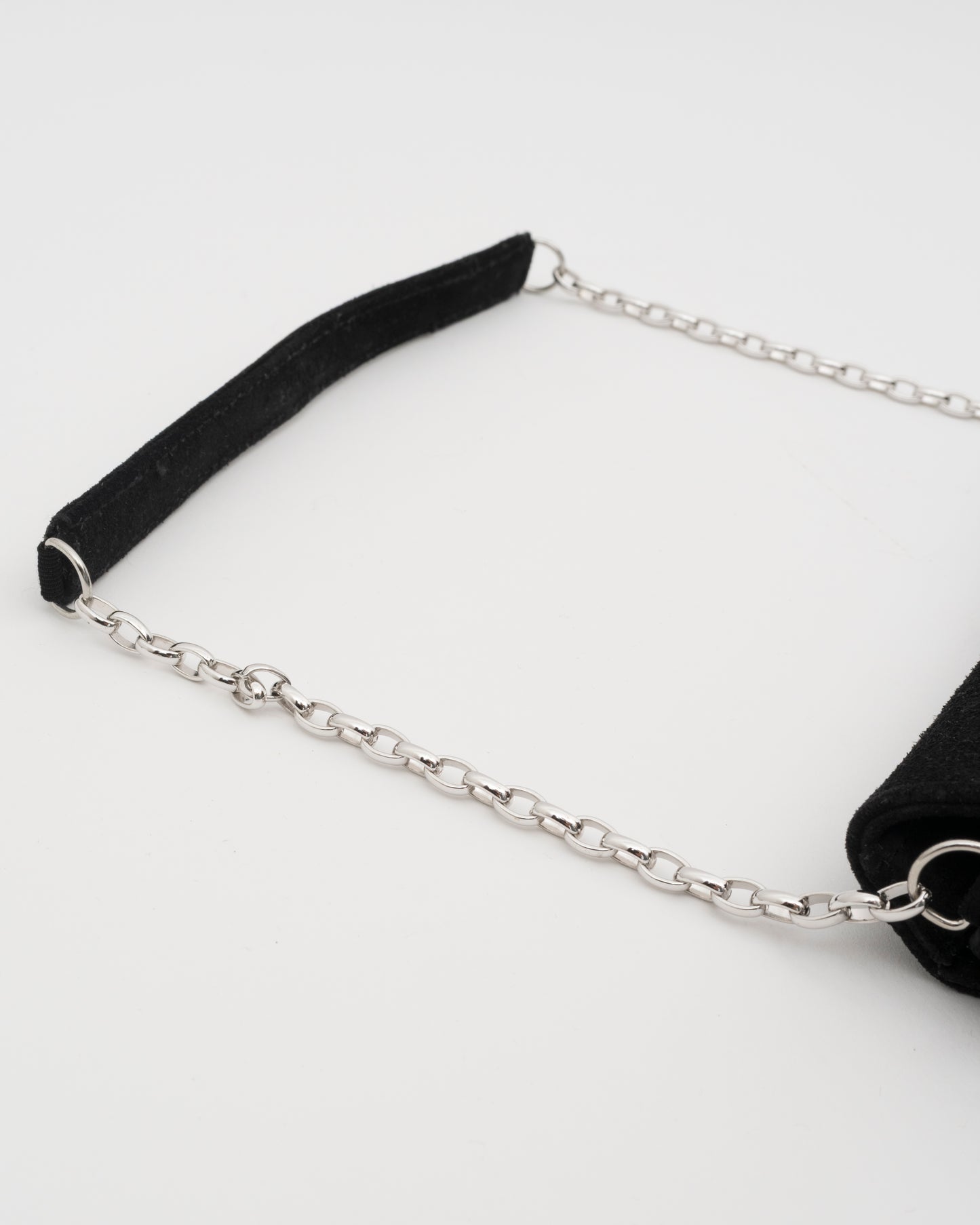 2000s SWAROVSKI Black Suede Crystal Shoulder Bag