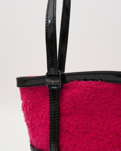 2000s SALVATORE FERRAGAMO 2in1 Terry Cloth Cage Bag