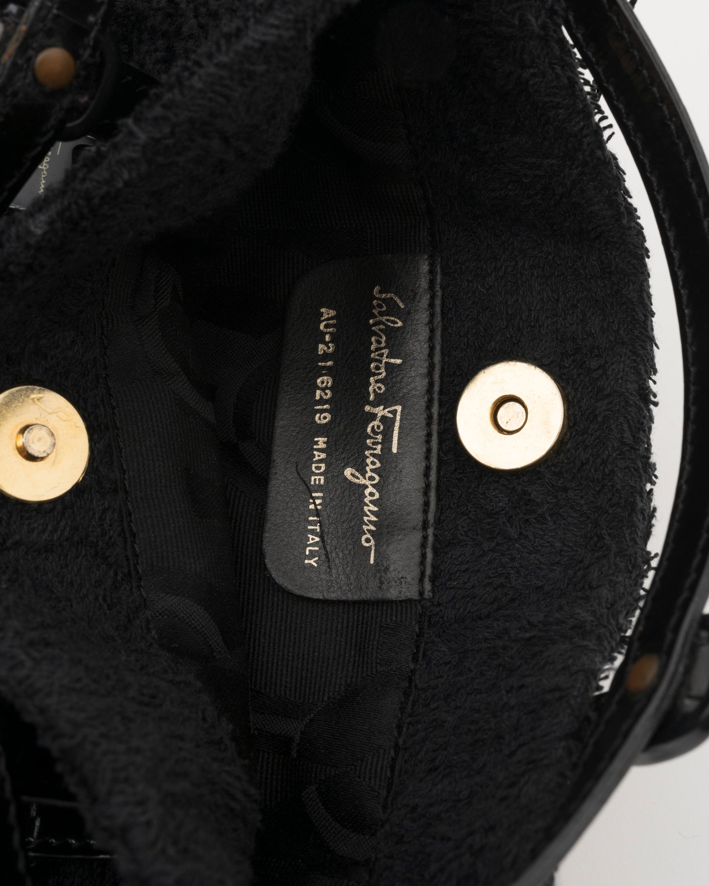 2000s SALVATORE FERRAGAMO 2in1 Terry Cloth Cage Bag