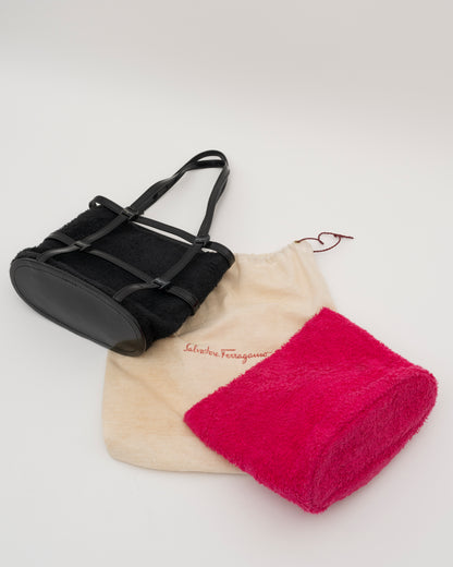 2000s SALVATORE FERRAGAMO 2in1 Terry Cloth Cage Bag