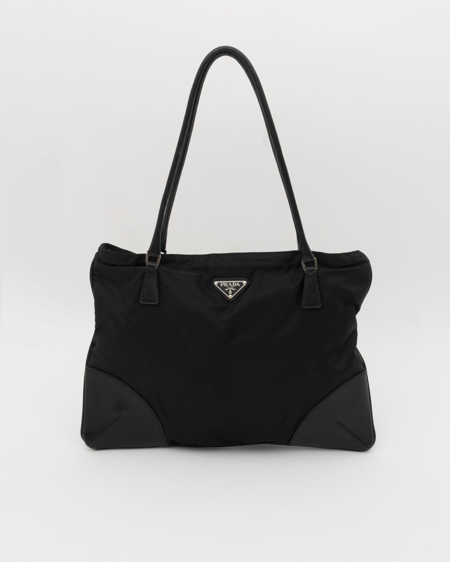 90s PRADA Black Tessuto and Saffiano Bag