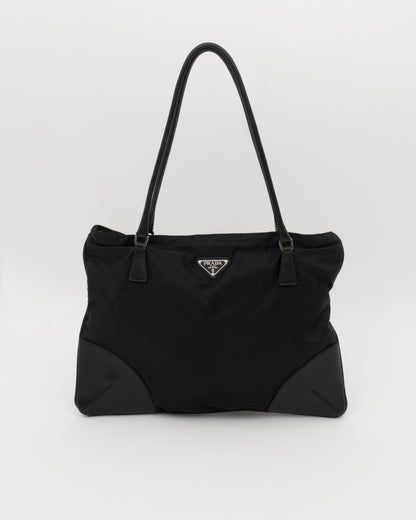 90s PRADA Black Tessuto and Saffiano Bag