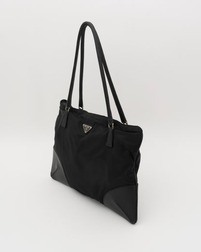 90s PRADA Black Tessuto and Saffiano Bag
