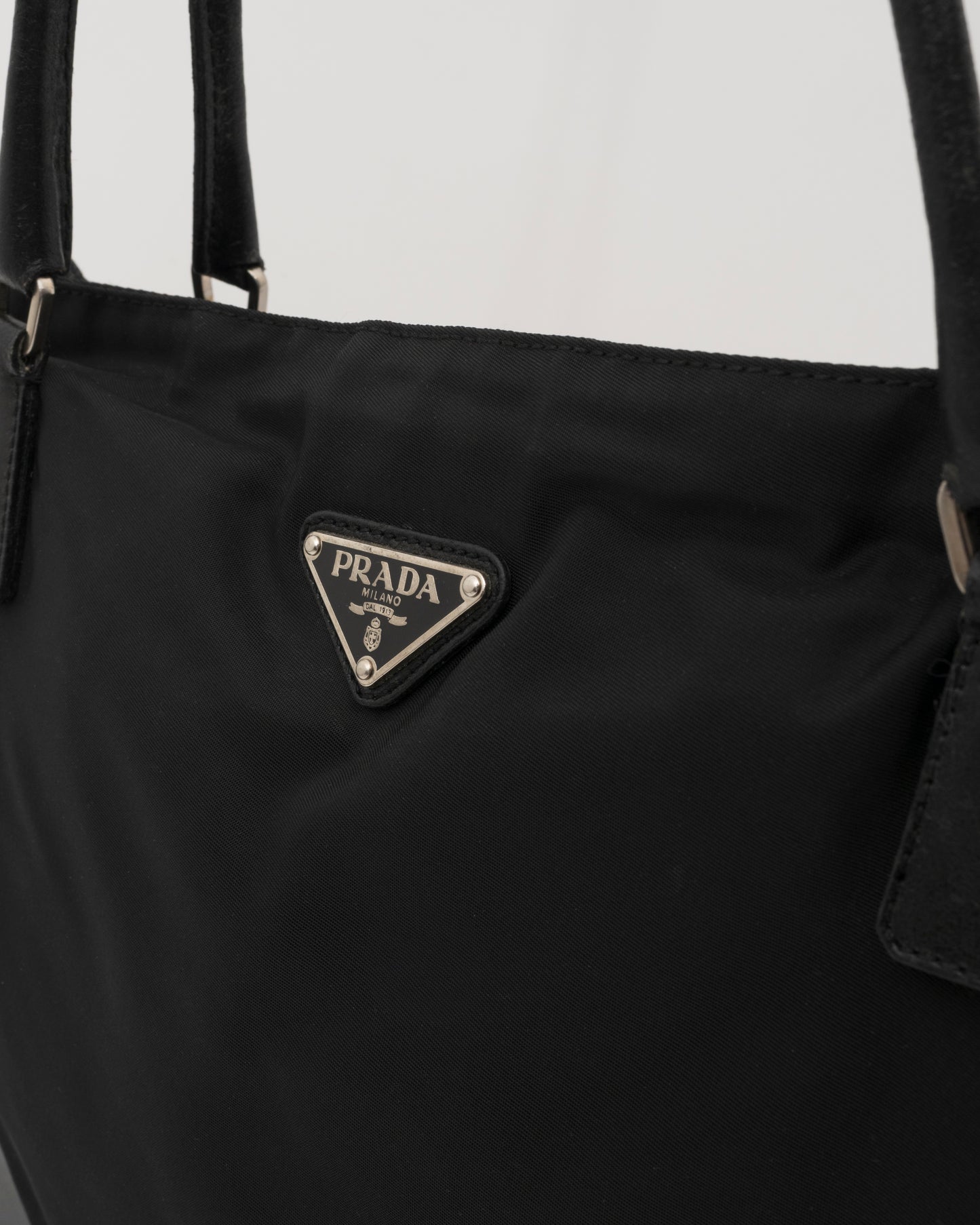 90s PRADA Black Tessuto and Saffiano Bag