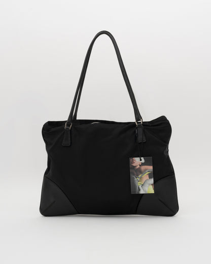 90s PRADA Black Tessuto and Saffiano Bag