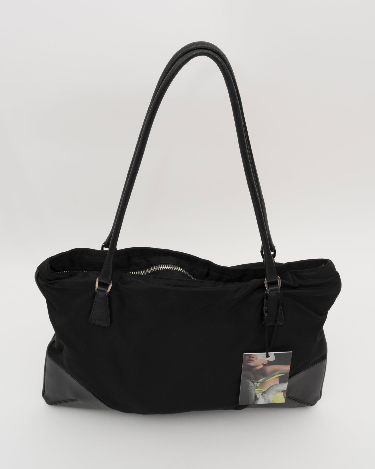90s PRADA Black Tessuto and Saffiano Bag