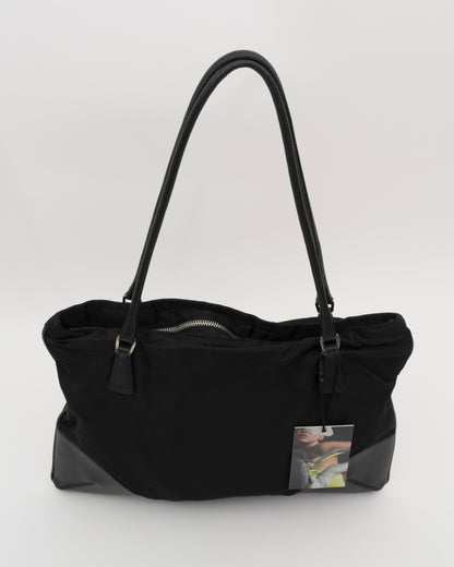 90s PRADA Black Tessuto and Saffiano Bag