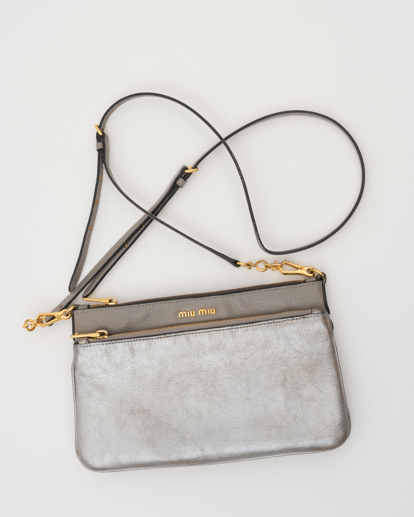 2000s MIU MIU Two Tone Metallic Shoulder Bag