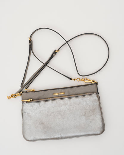 2000s MIU MIU Two Tone Metallic Shoulder Bag