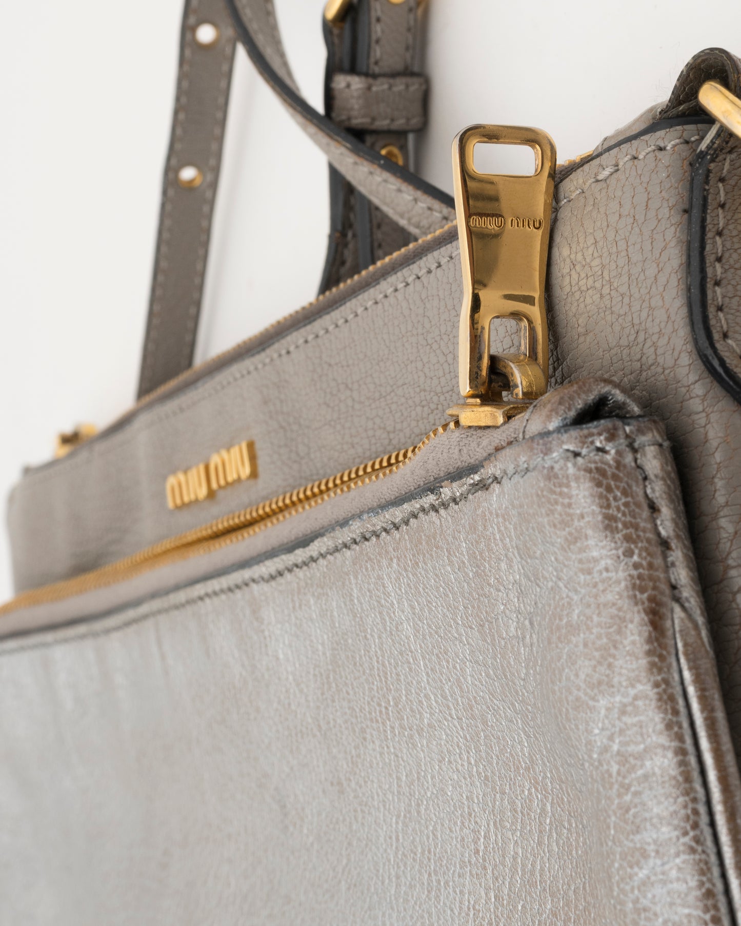 2000s MIU MIU Two Tone Metallic Shoulder Bag