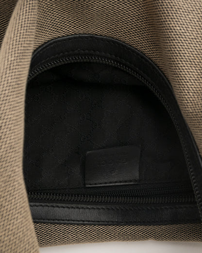 90s GUCCI Beige and Black Canvas Bag
